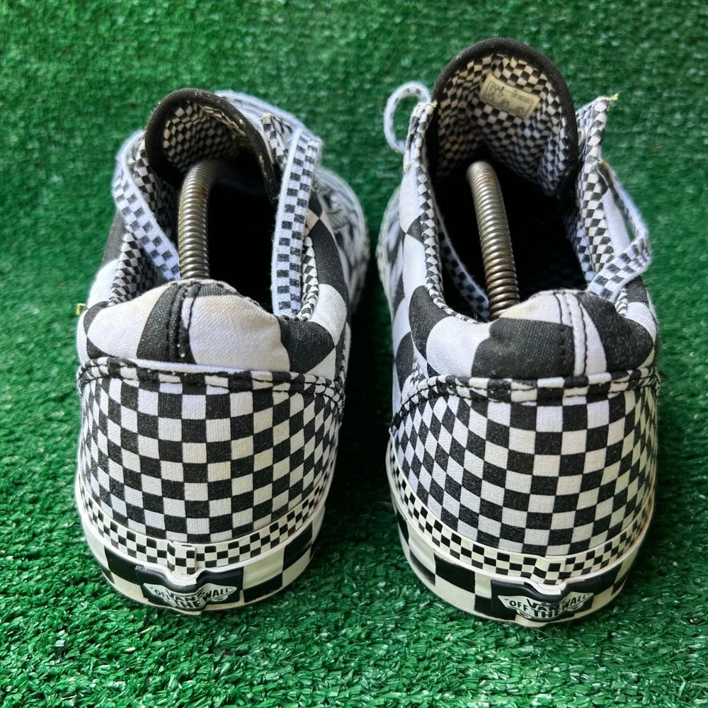 Vans Old Skool All Over Checkerboard Black White Mens 12 Low Top Sneakers